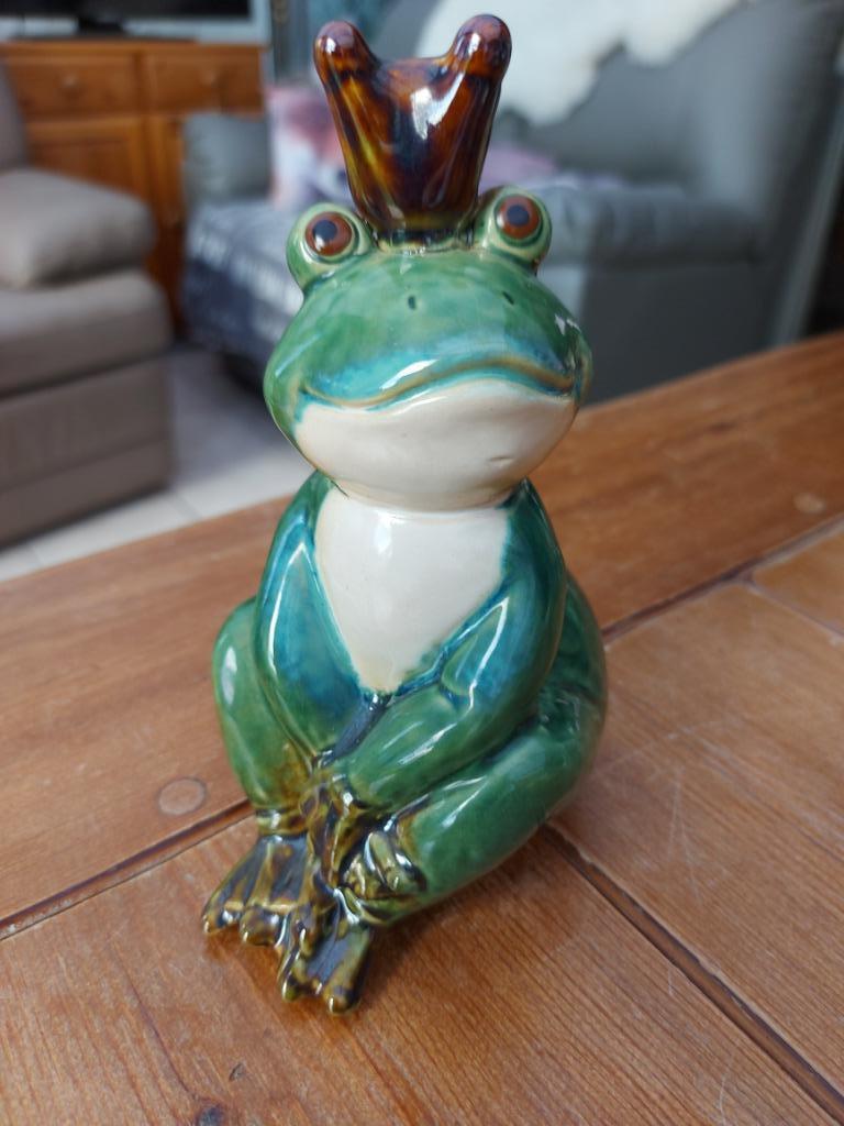 keramieken kikker met kroontje, Antiek en Kunst, Ophalen of Verzenden