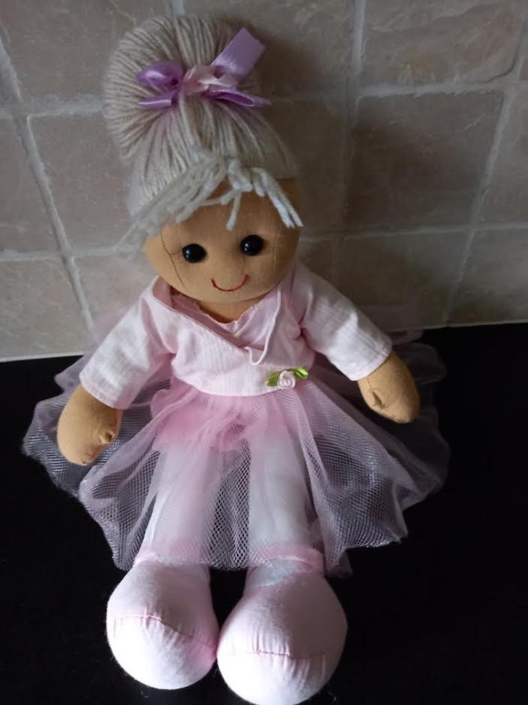 Pop Ballerina, Stoffen pop Bigjigs, Kinderen en Baby's, Speelgoed | Poppen, Ophalen of Verzenden, Gebruikt