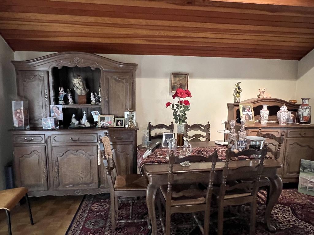 Vintage eetkamer, Maison & Meubles, Salles à manger complètes, Enlèvement, Utilisé, Vintage/retro, 4 à 6 chaises