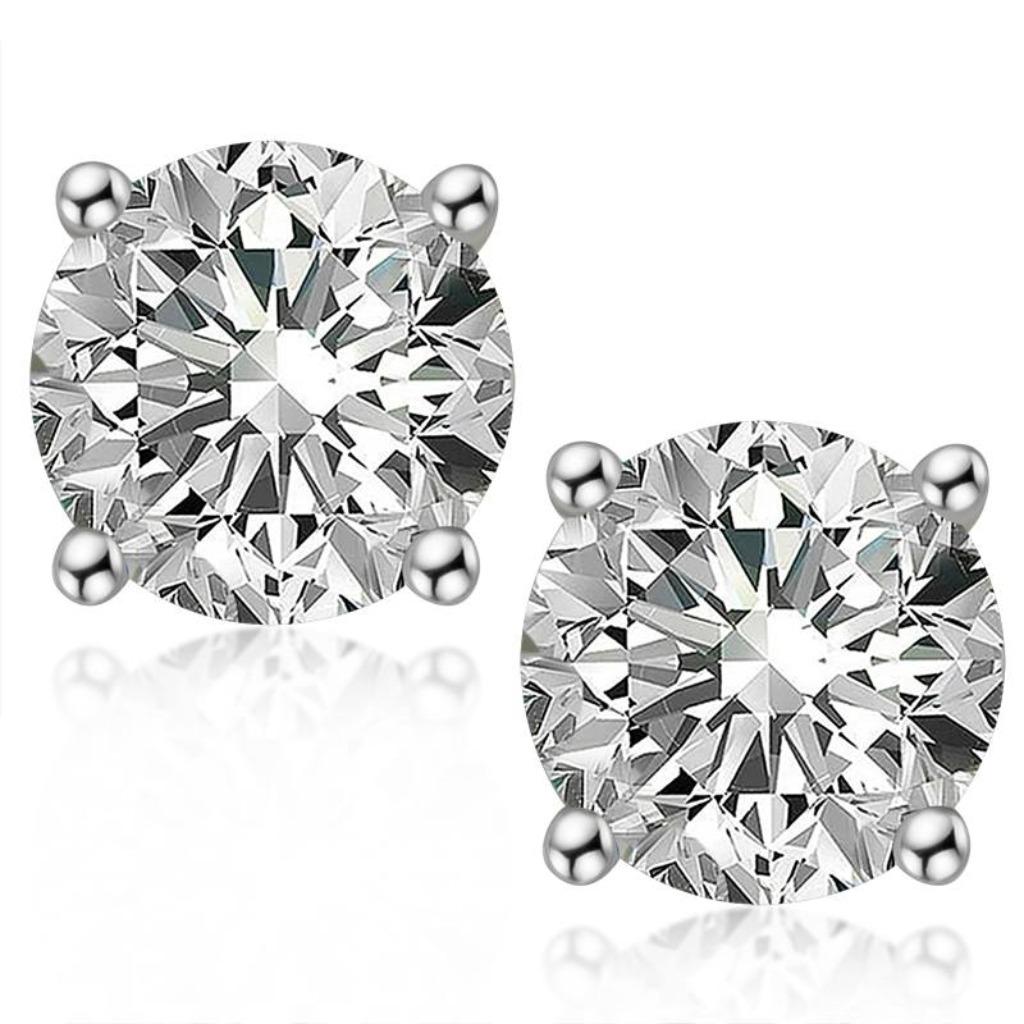 Nieuwe oorstekers, 1 krt.,diamanttest positief, Bijoux, Sacs & Beauté, Boucles d'oreilles, Avec pierre précieuse, Blanc, Envoi