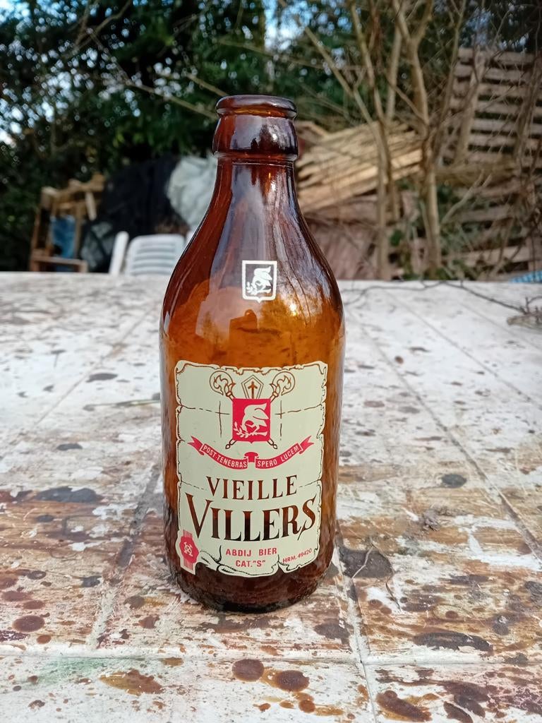Ancienne bouteille de bière vintage Vieille Villers, Enlèvement ou Envoi
