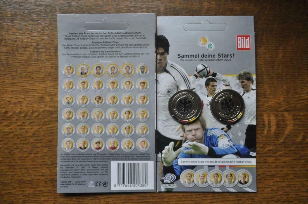 UPPER DECK METALEN 2 MUNTEN VAN DEUTSCHER FUSSBALL BUND, Verzamelen, Ophalen of Verzenden, Nieuw, Overige typen