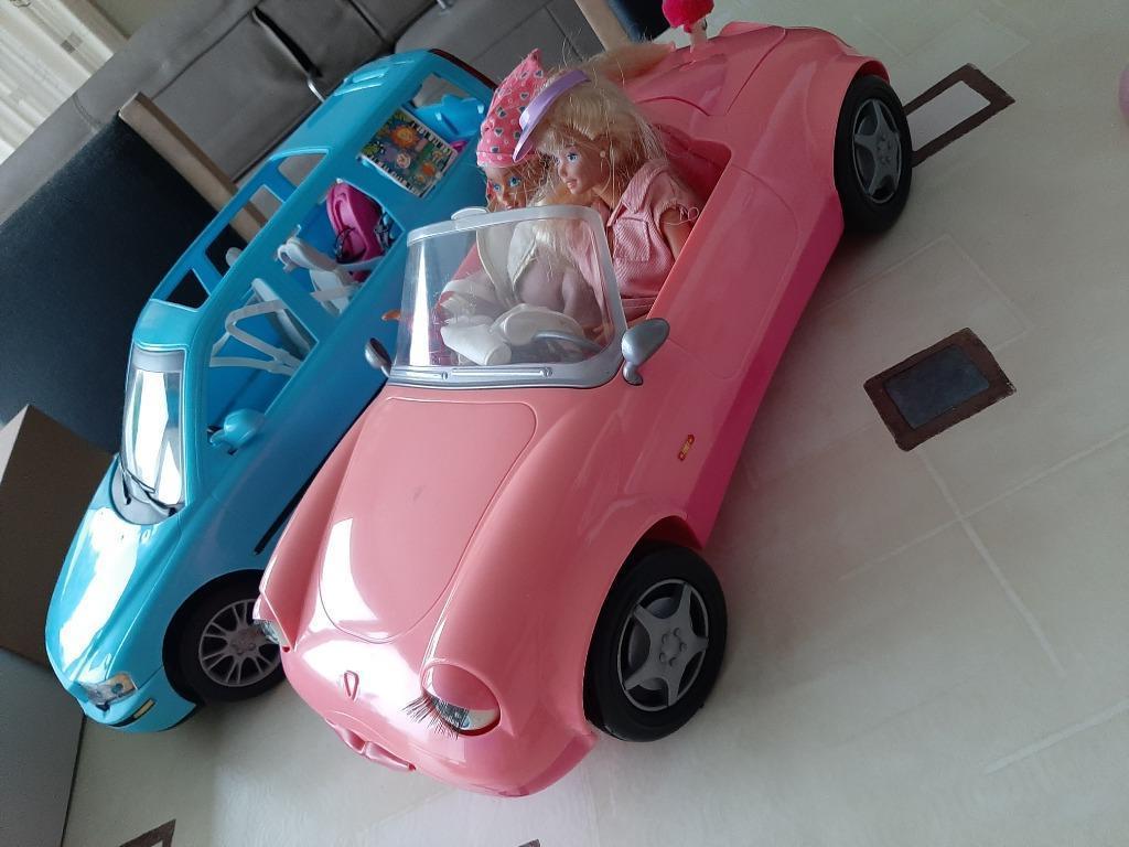 Vintage Barbie roze cabrio en blauwe Volvo V70, Ophalen, Zo goed als nieuw
