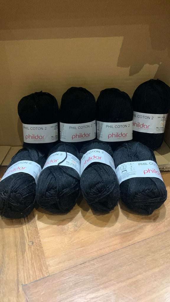 Breiwol katoen zwarte kleur 50 gr per bol 8 bollen beschikba, Ophalen, Nieuw