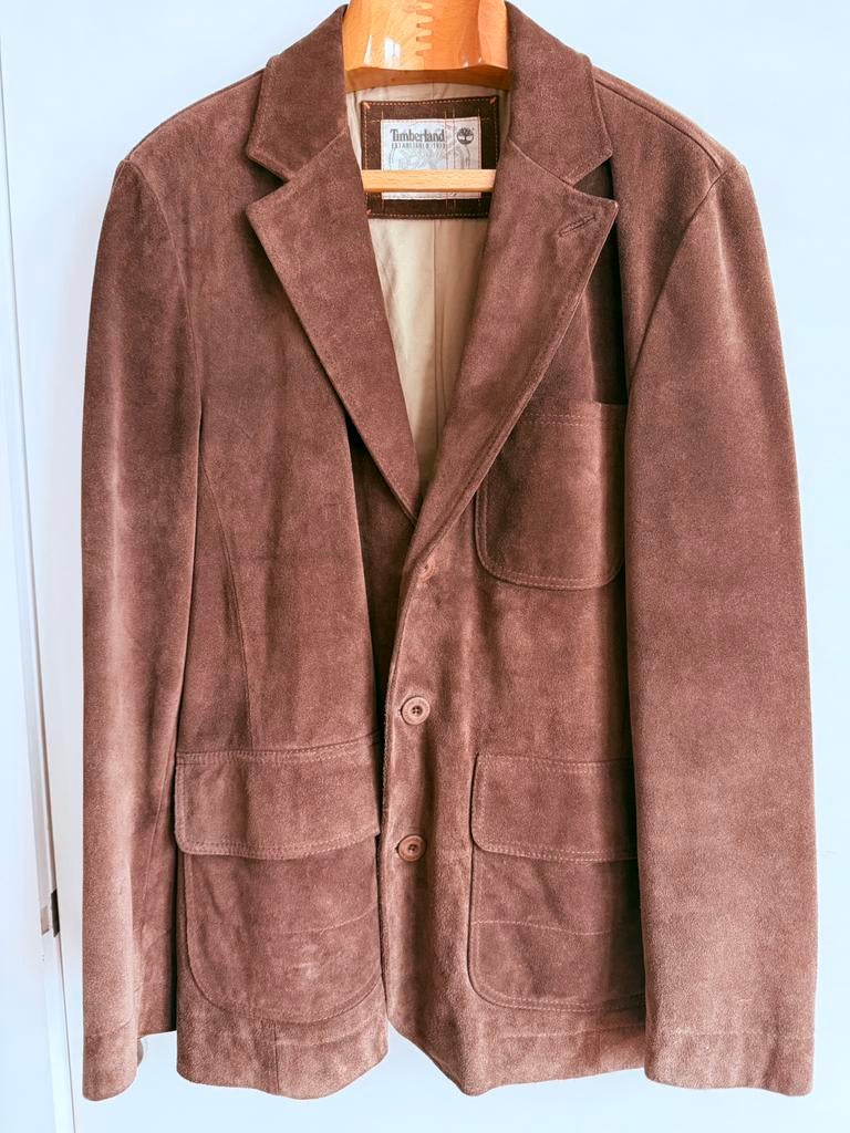 Veston Timberland en cuir suédé brun, Enlèvement ou Envoi, Taille 52/54 (L), Brun