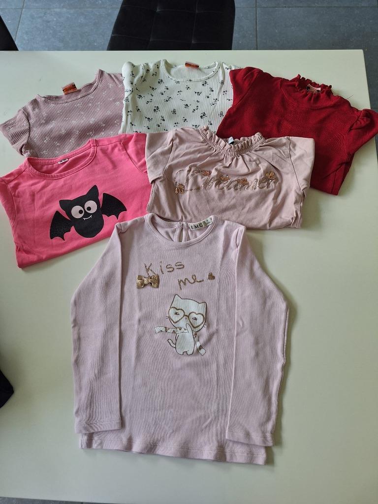 Set van 6 t-shirts lange mouwen maat 104, Enlèvement, Utilisé, Fille