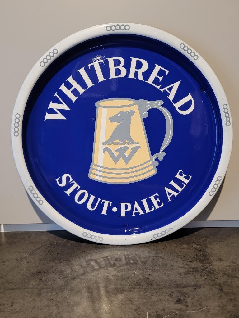 ancien plateau émaillé publicitaire bière whitbread, Collections, Enlèvement ou Envoi, Utilisé, Autres types