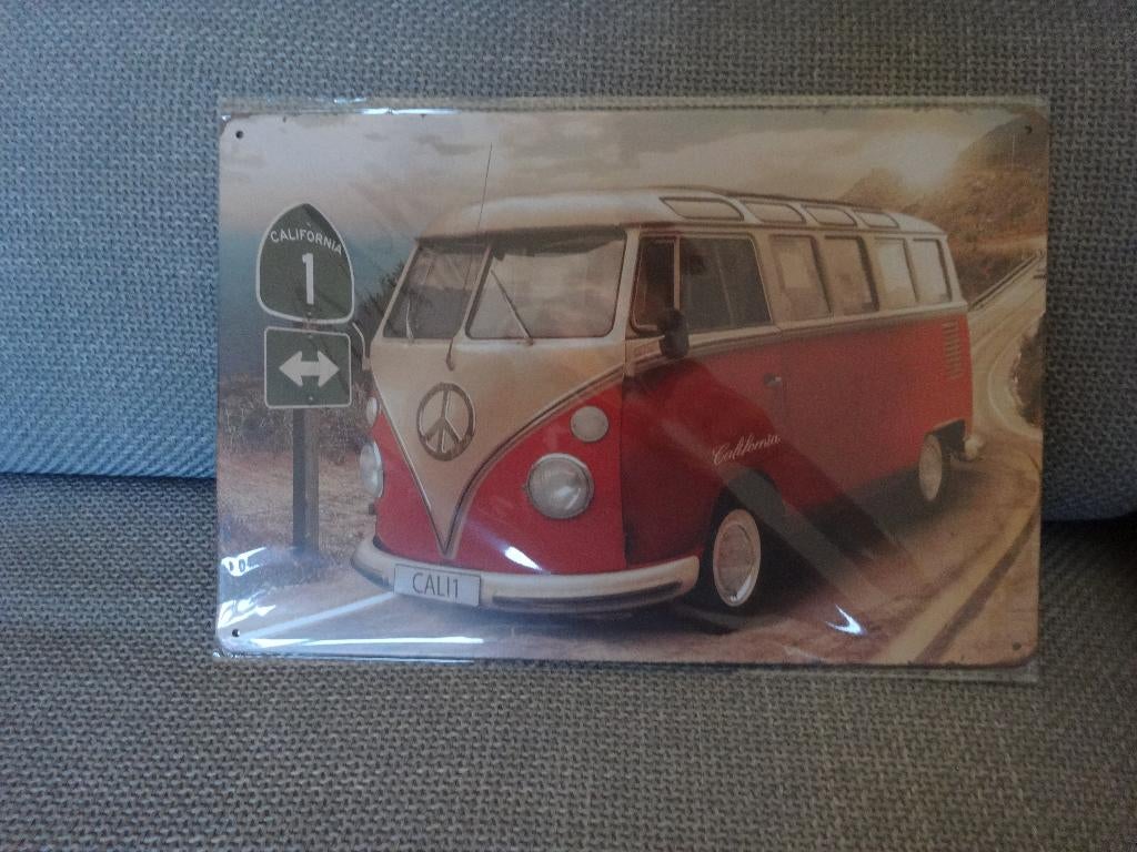 emaille bord volkswagen busje, Verzamelen, Ophalen, Nieuw, Reclamebord