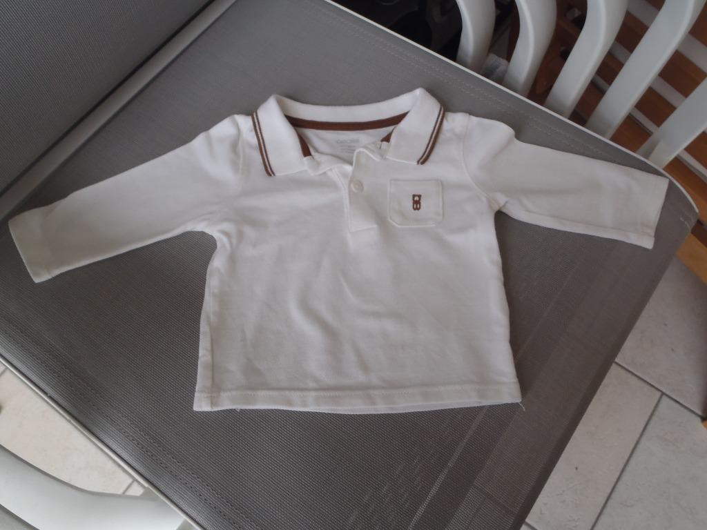 wit poloshirt maat 62 - Obaïbi, Ophalen, Overige typen, Zo goed als nieuw, Jongetje