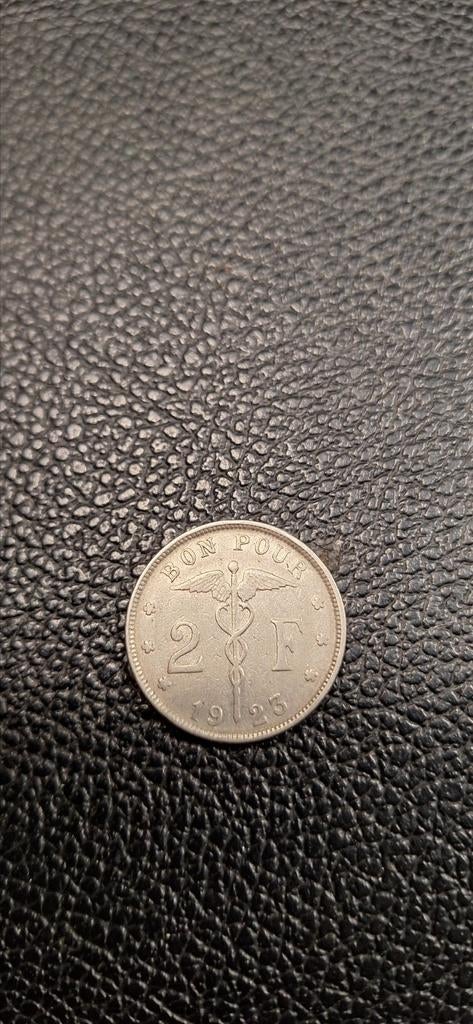 #1#     België 2 frank 1923, Ophalen of Verzenden