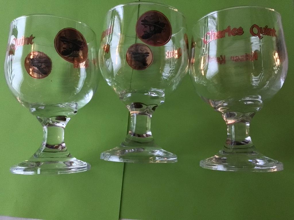 3 keizer karel bierglazen 33cl, Verzamelen, Biermerken, Ophalen of Verzenden