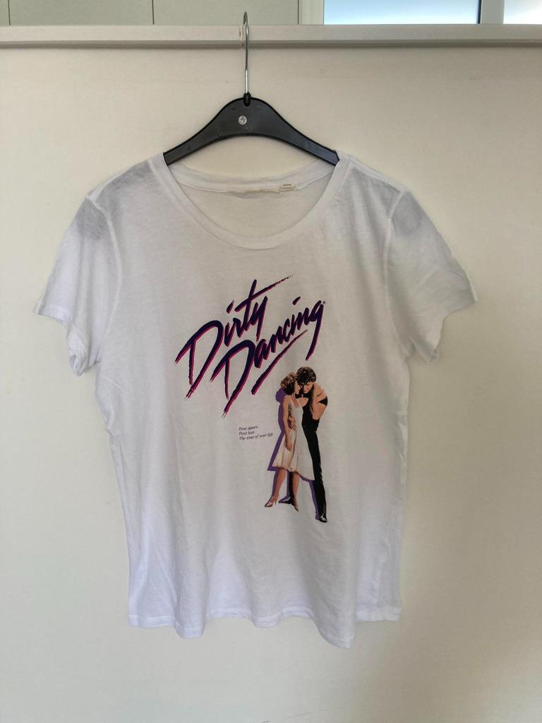 T-shirt Dirty Dancing H&M maat L zo goed als nieuw, H&M, Wit, Maat 42/44 (L), Ophalen of Verzenden
