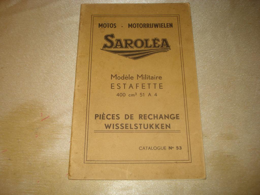 SAROLEA Estafette 51 A 4 Ancien Catalogue Pièces de Rechange, Enlèvement ou Envoi