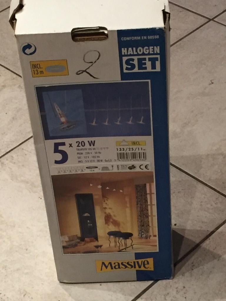 Massieve Halogeen verlichtingsset, Huis en Inrichting, Ophalen, Halogeen, Metaal of Aluminium, Nieuw