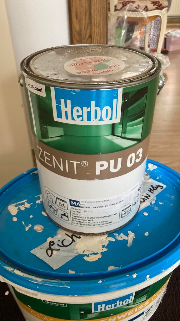 Proffesionele verf kleur mint groen 5 Liter, Bricolage & Construction, Peinture, Vernis & Laque, Enlèvement, Vert, Peinture