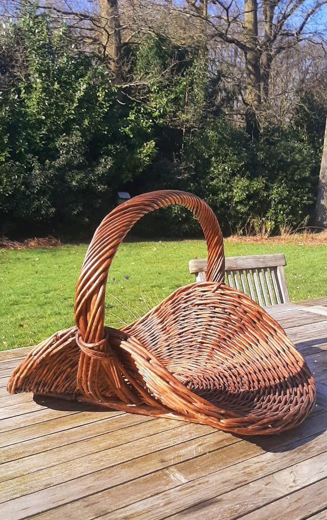 Magnifique panier à fleurs vintage en osier, panier ou panie, Enlèvement ou Envoi, Utilisé