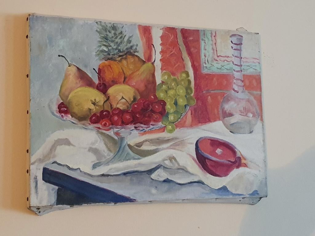 un très beau tableau avec des fruits sur plateau, Enlèvement ou Envoi