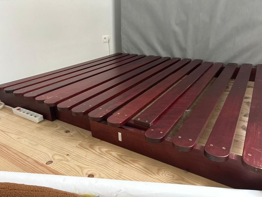 mooie houten bedbodem 160x200, Ophalen, Gebruikt, Twijfelaar, Bedbodem