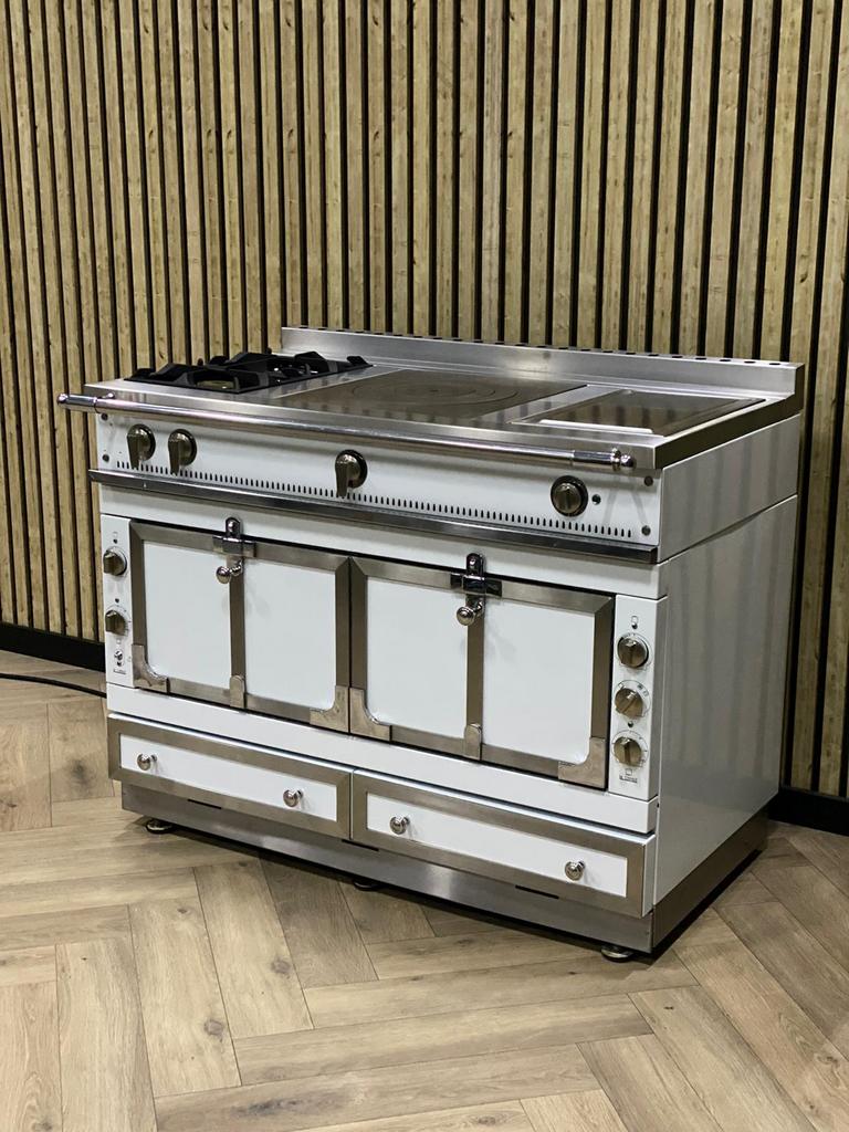 Prachtige La Cornue Chateau 120cm Wit Gas + Teppanyaki, Ophalen of Verzenden, Grill, Elektrisch