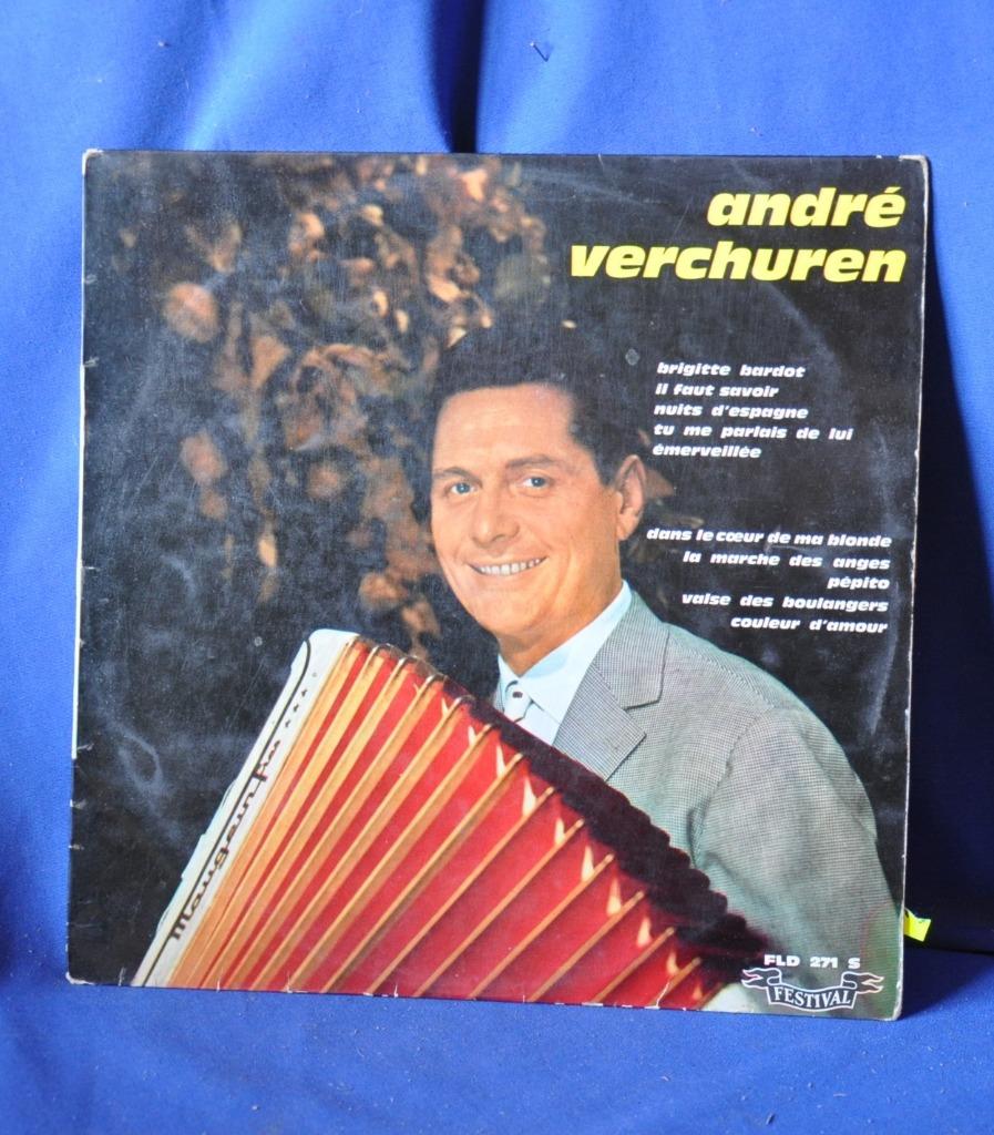 ancien vinyl 33 tours accordeon andré verchuren  (x2039), Enlèvement ou Envoi, Utilisé