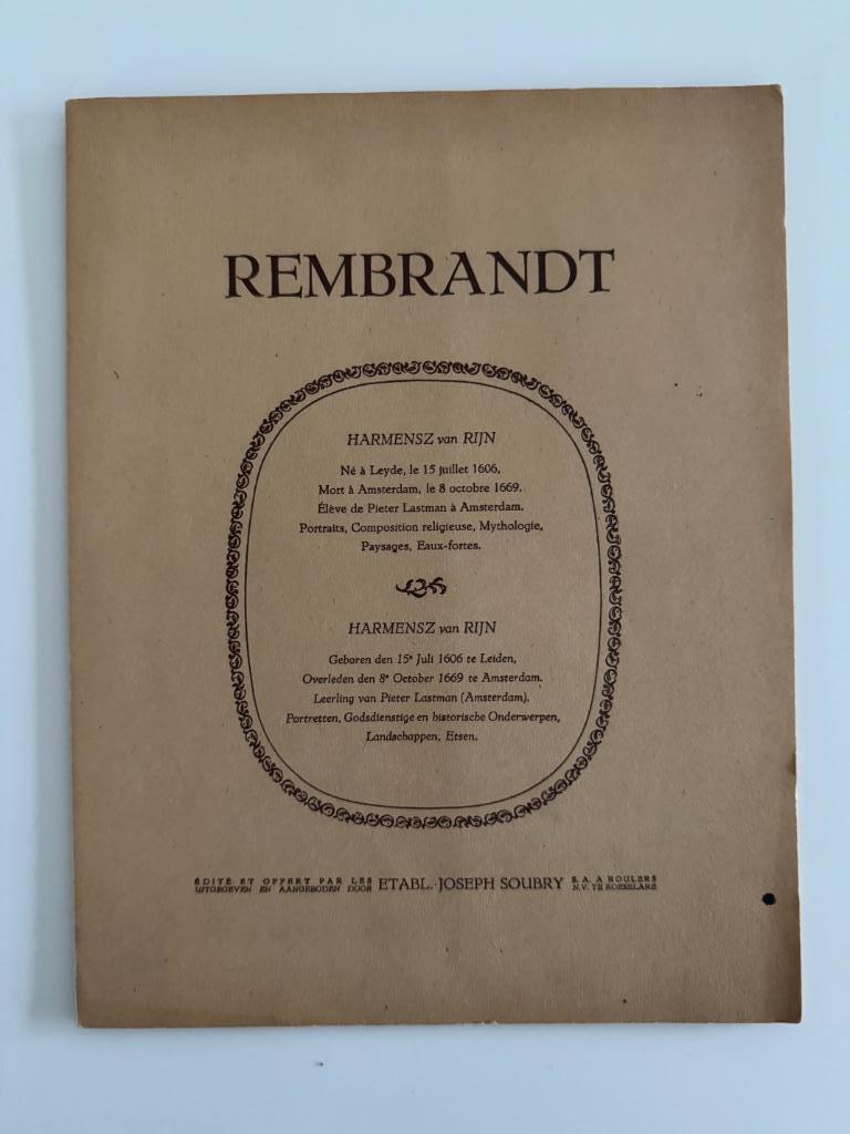 Kleurprenten SOUBRY - Map Nr 7 REMBRANDT, Verzamelen, Ophalen of Verzenden, 1960 tot 1980, Zo goed als nieuw, Prent