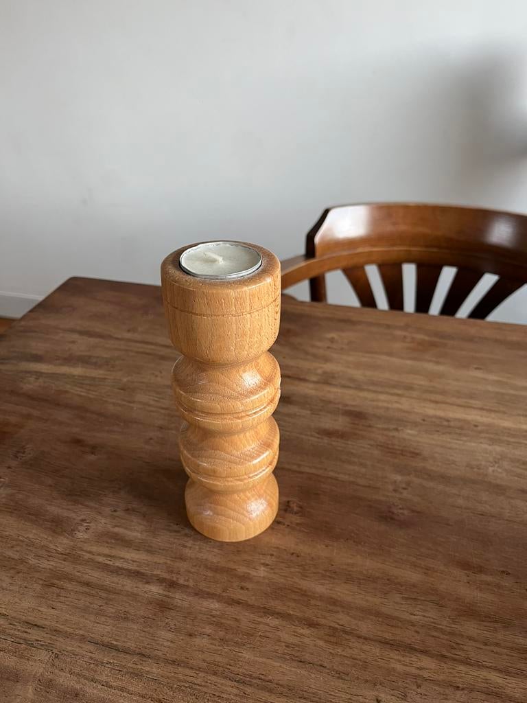 Kaarsenhouder hout, Ophalen, Zo goed als nieuw, Hout