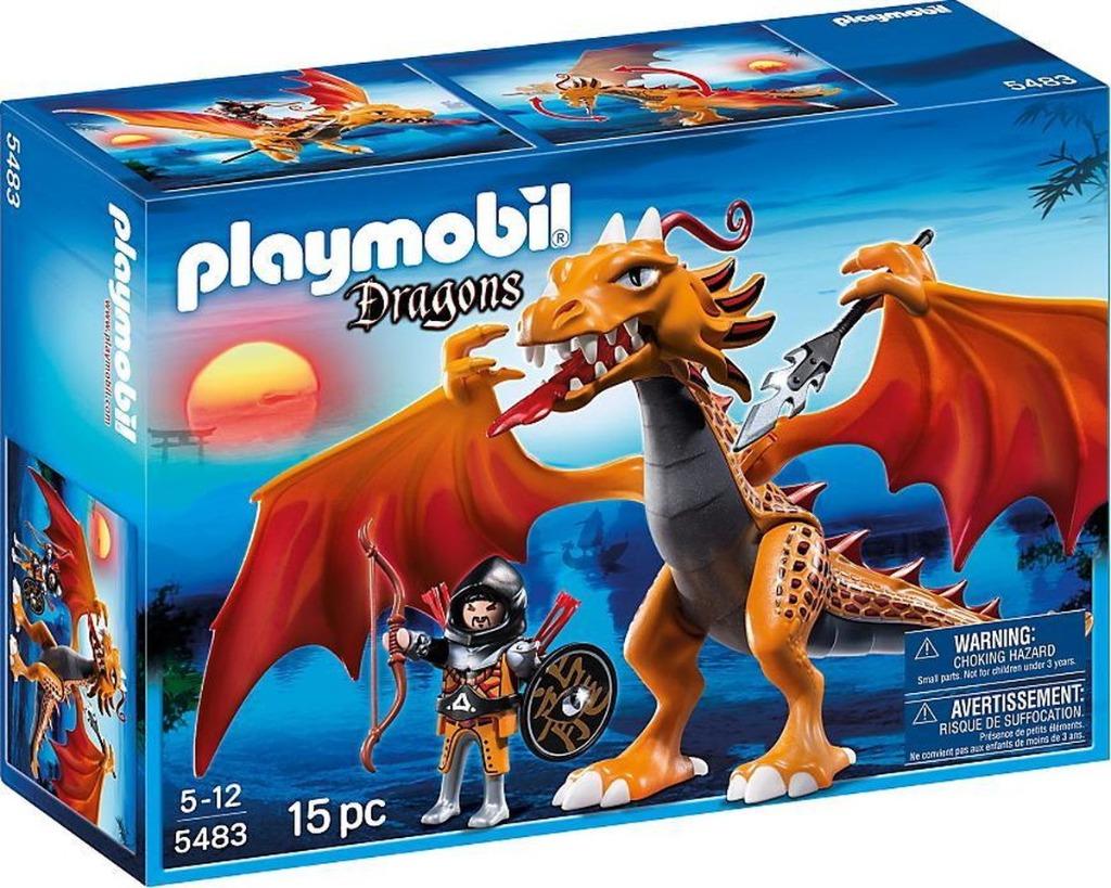 Playmobil 5483 Gouden draak met soldaat, Kinderen en Baby's, Speelgoed | Playmobil, Ophalen of Verzenden, Gebruikt, Complete set
