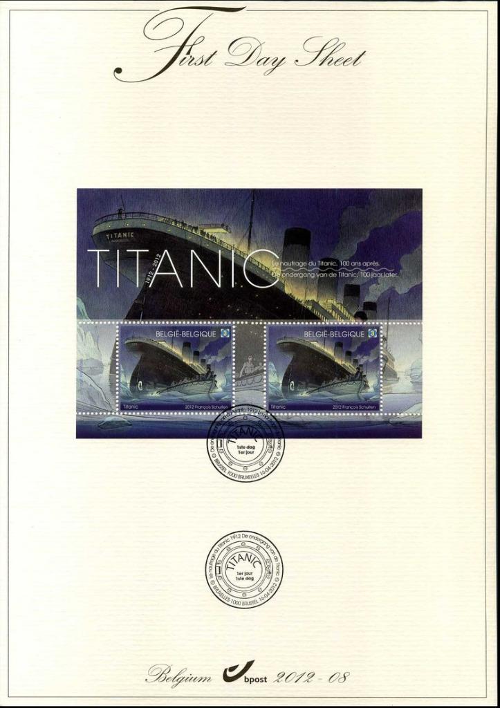 Année 2012 : FDS 2012-08 - 4228-4229 - Le naufrage du Titani, Timbres & Monnaies, Timbres | Europe | Belgique, Enlèvement ou Envoi