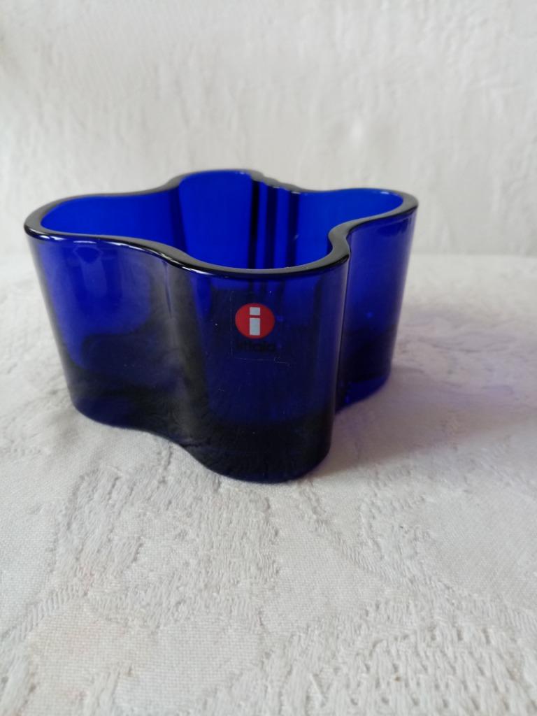 iitala votiefkandelaar in blauw glas van Alvar Aalto 55 mm, Overige materialen, Blauw, Nieuw, Ophalen of Verzenden