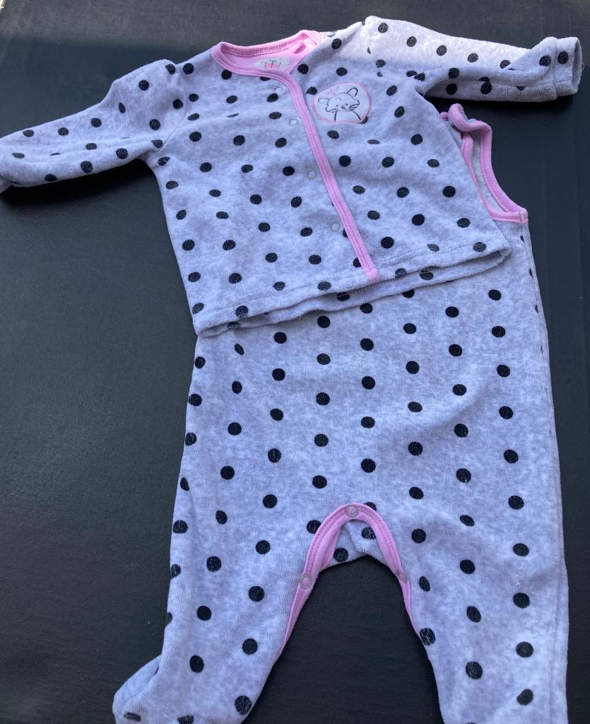Combinaison velours fille "Baby Girl" gris/rose 62/68, Enlèvement ou Envoi, Costume, Comme neuf, Baby Girl
