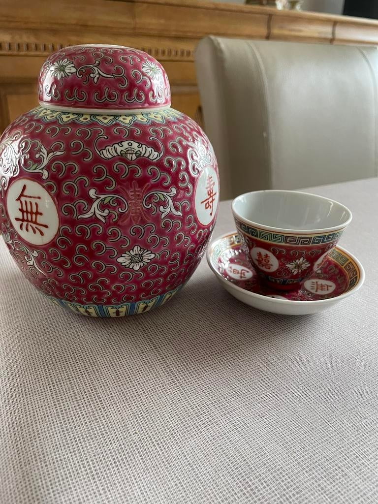 Chinees Thee/ gemberpot en tas, Antiek en Kunst, Ophalen