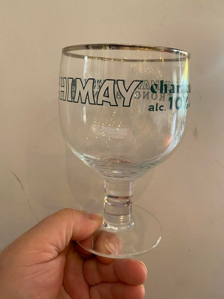 Chimay glas groen, Ophalen of Verzenden, Gebruikt, Glas of Glazen, Overige merken
