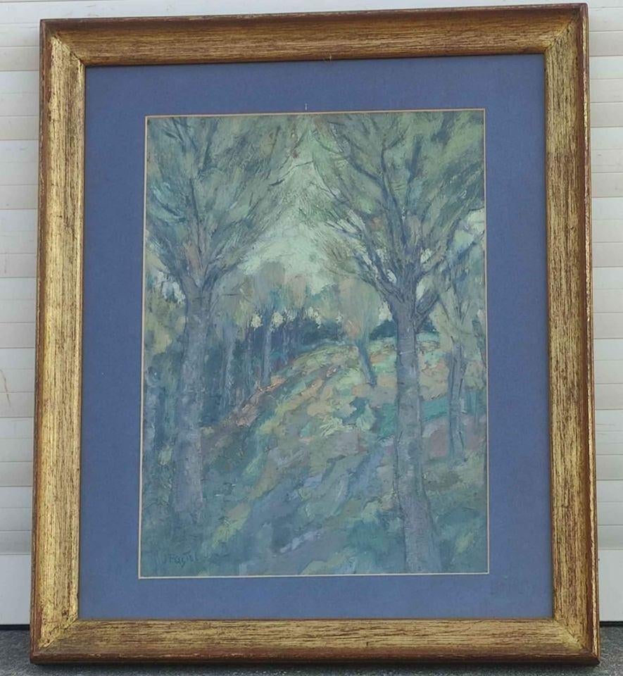 Huile sur panneau sous bois signe jules postel, Antiek en Kunst, Ophalen of Verzenden