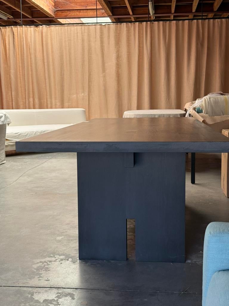 Tafel 240x97 massief eik zwart gebrand, Ophalen, Zo goed als nieuw