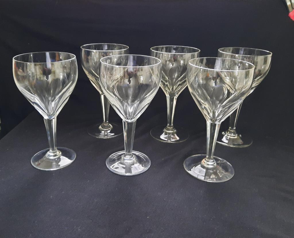 VSL,6 grands verres cristal taillé. Nestor., Antiquités & Art, Enlèvement ou Envoi