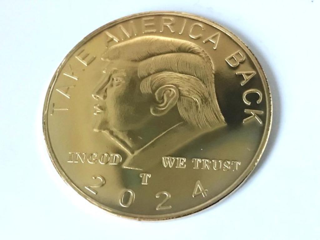 Dollar Donald Trump Goud verguld Amerika 2024 Mint😎🤗🤑👌, Ophalen of Verzenden, Losse munt, Goud