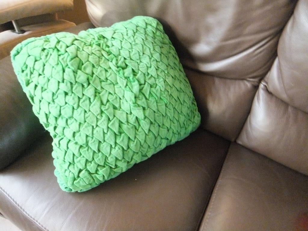 kussen, Huis en Inrichting, Woonaccessoires | Kussens, Ophalen of Verzenden, Gebruikt, Groen, Rechthoekig