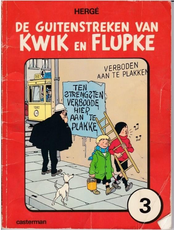 Kwik en Flupke – De Guitenstreken – Album 3 – Hergé – 1975, Boeken, Stripverhalen, Gelezen, Eén stripboek, Ophalen