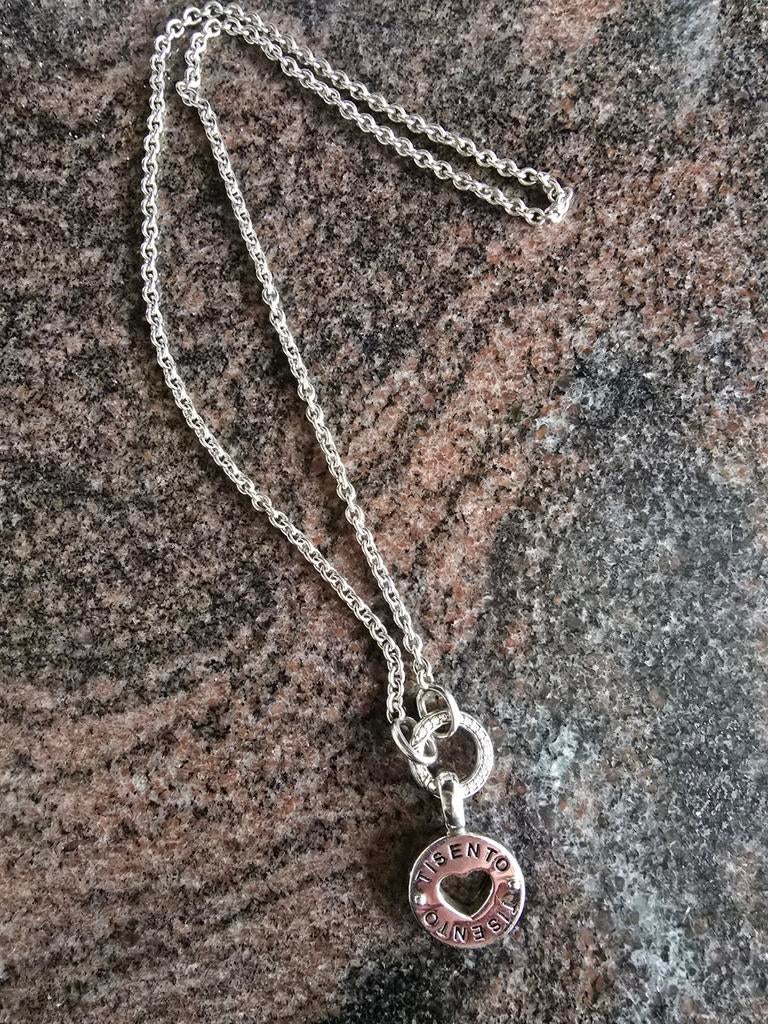 Massief zilver ketting met hanger Ti Sento, Ophalen of Verzenden, Zilver, Zilver, Met hanger