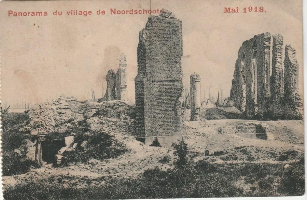 PANORAMA DU  VILLAGE DE NOORDSCHOOTS   MAI  1918  CPA, Ophalen of Verzenden, Voor 1920, Gelopen, West-Vlaanderen