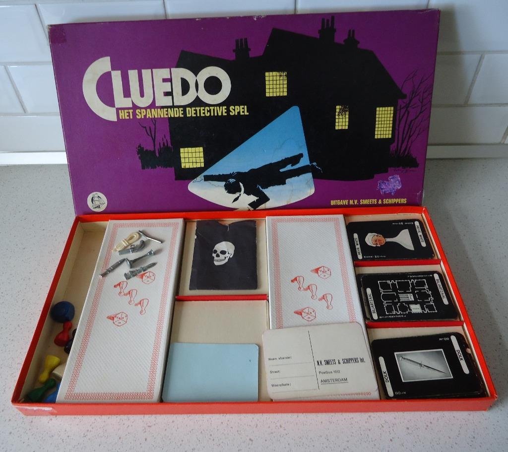 Vintage "Cluedo" (Purper Doos) van NV Smeets & Schippers., 1 ou 2 joueurs, Enlèvement ou Envoi, Comme neuf, Smeets & Schippers