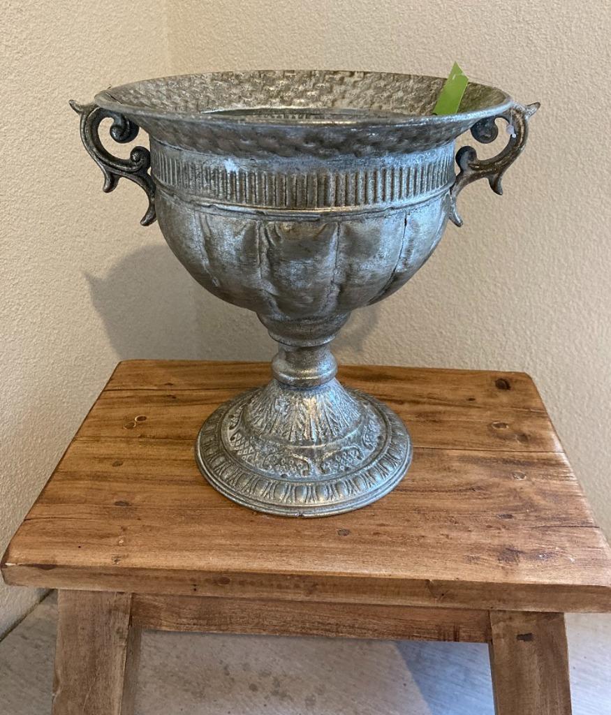FLOWERPOT DECORATIE SCHAAL OP VOET SILVER 20 cm NIEUW, Jardin & Terrasse, Pots de fleurs, Neuf, Métal, Intérieur, Moins de 40 cm