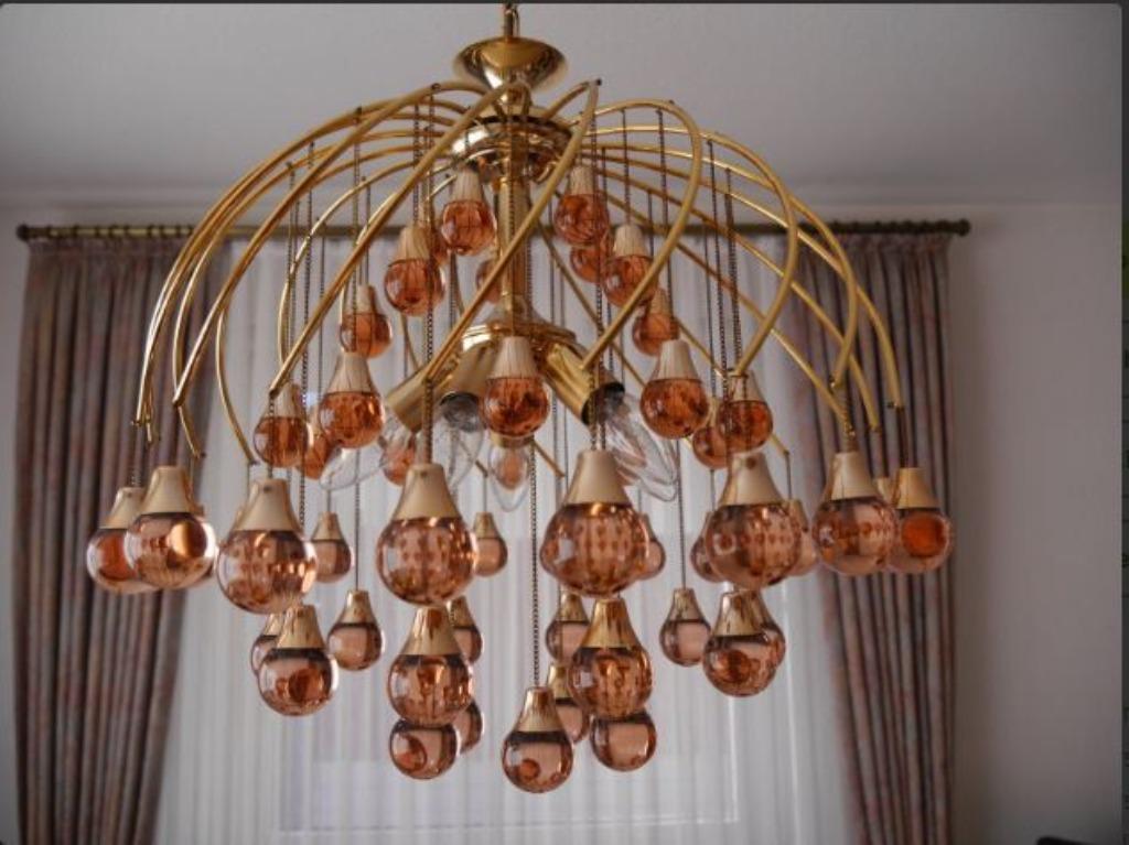 vintage xl Venini Sciolari luster hanglamp designer, Collections, Rétro, Maison et Meubles, Enlèvement ou Envoi