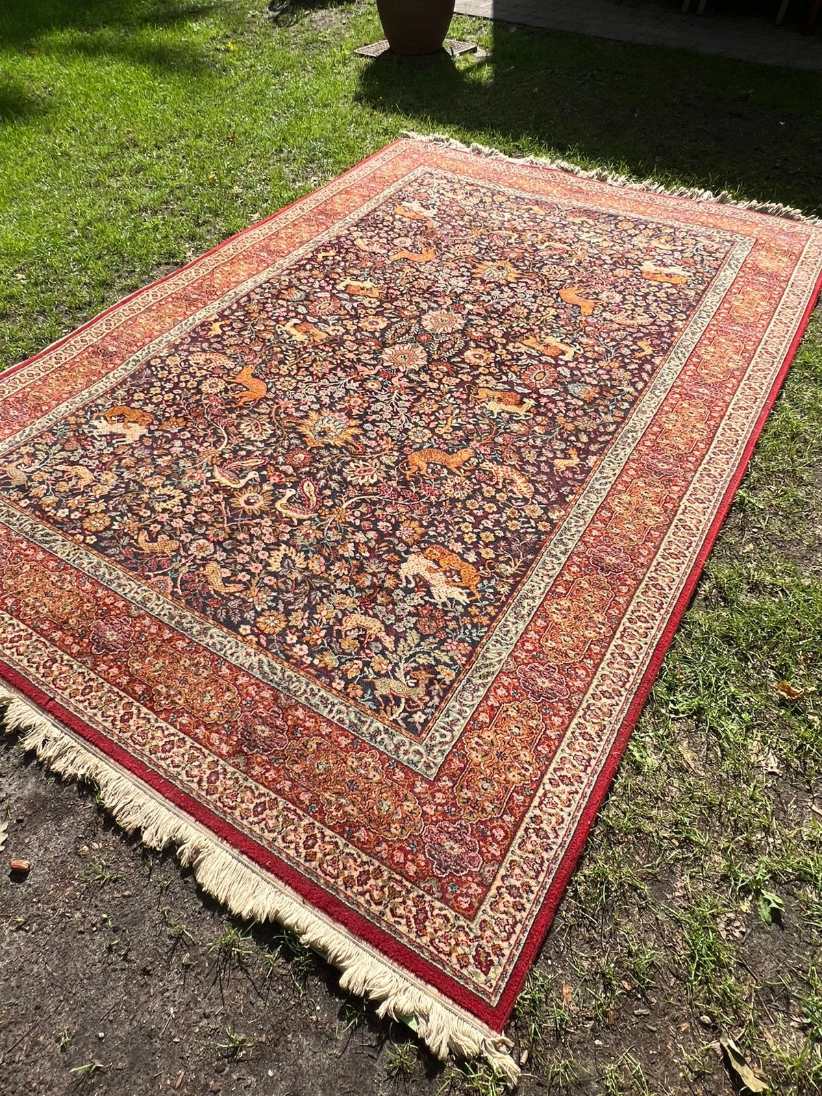 Grand tapis oriental 300 x 200 cm — joliment détaillé, Enlèvement, Comme neuf, Crème