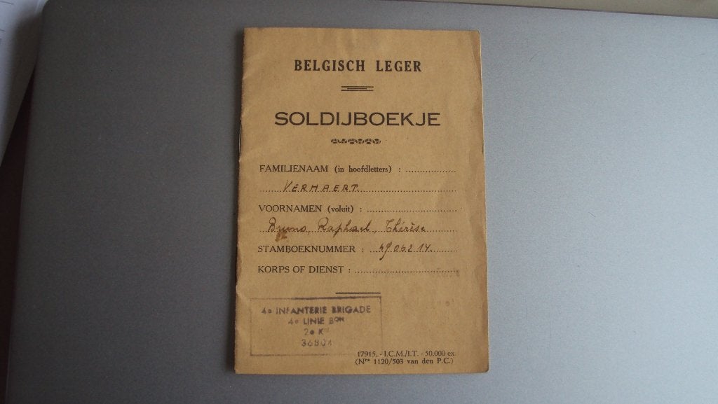 Livret de paie de la 4e brigade d'infanterie ABL, Collections, Enlèvement ou Envoi