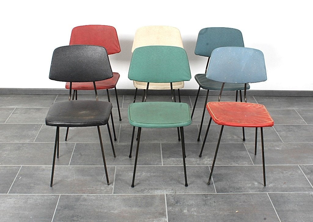 Set van 6 originele Rudolf Wolf stoelen, Huis en Inrichting, Stoelen, Gebruikt, Bauhaus, 50-er jaren, dutch design, Ophalen of Verzenden