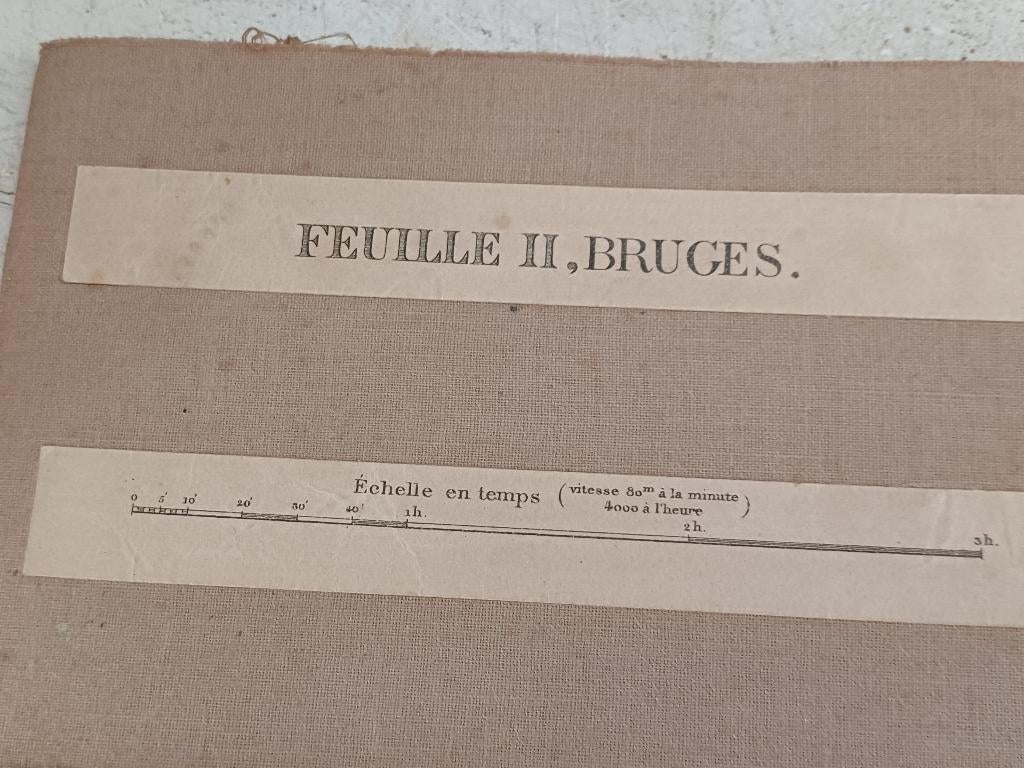 militaria ww1 carte entoilé secteur bruges 1912, Collections, Enlèvement ou Envoi, Armée de terre, Autres types