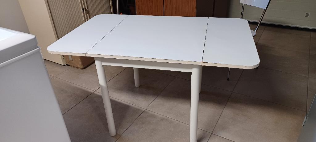 Wit bijzettafel, Huis en Inrichting, Tafels | Eettafels, Ophalen, Gebruikt, 50 tot 100 cm, 50 tot 100 cm