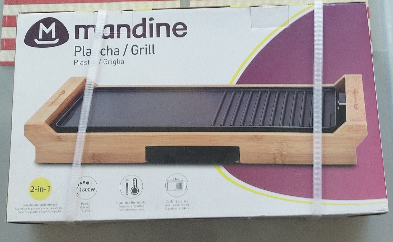 Plancha/ grill Mandine MBP1800-18, Enlèvement, Neuf