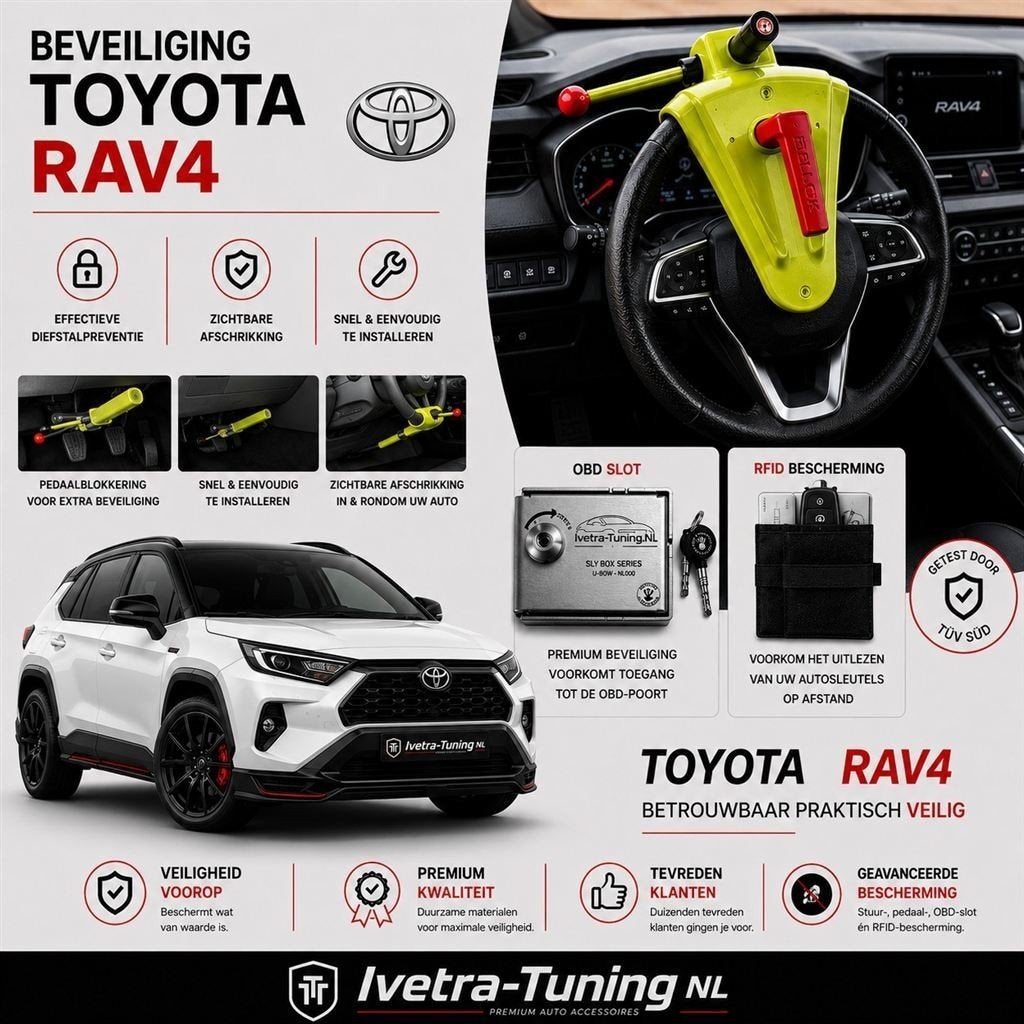 Stuurslot Toyota RAV4 | Pedaalslot Toyota RAV4, Ophalen of Verzenden, Nieuw